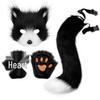 Handmade Halloween Fox Costume: Mask, Gloves & Plush Tail
