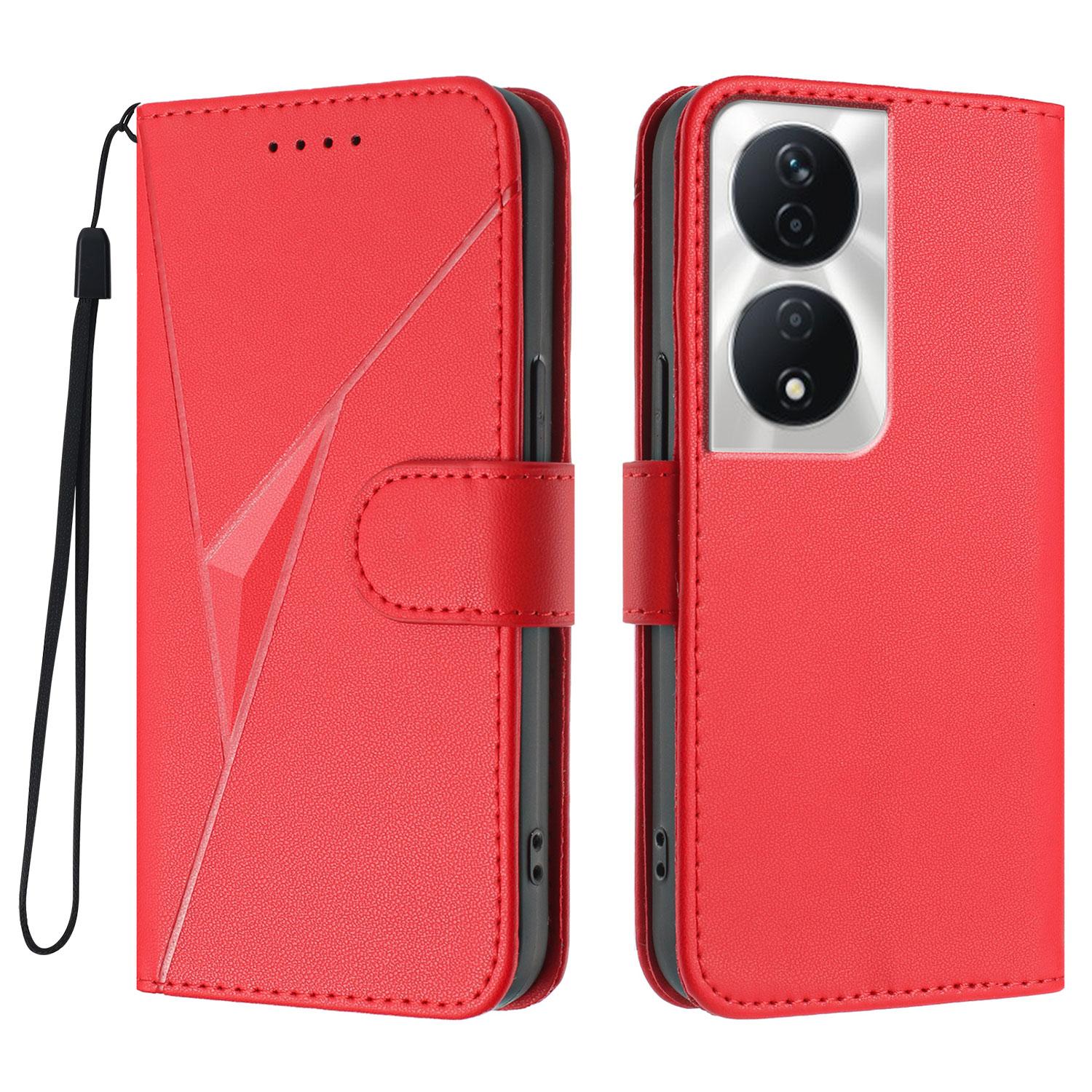 

Чохол для Honor X7b 5G/Honor 90 Smart/Honor Play 8T 5G/Honor Play 50 Plus 5G/Honor X7b 4G Шкіряний чохол для телефону з трикутним тисненням зі шнурком Red