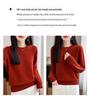 2026 Winter Pure Wool Color Block Knit Sweater - Thick, Double-Ply, Round Neck, Long Sleeve