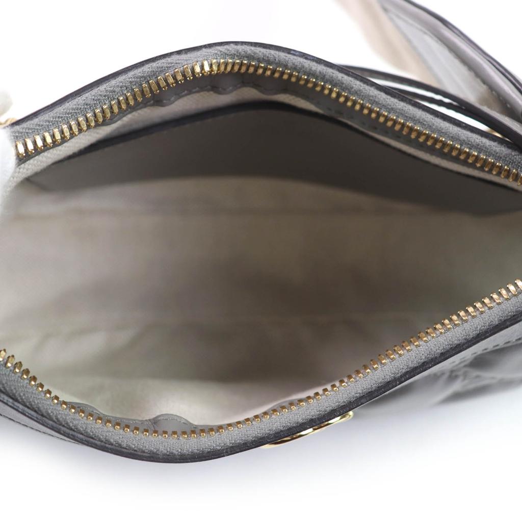 GUCCI Shoulder Bag GG Matelasse Leather 2-Way Handbag gray leather Women 735049 Used