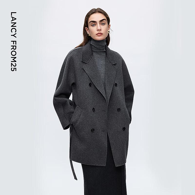 Lancy Pure Wool Double-Breasted Mid-Length Coat