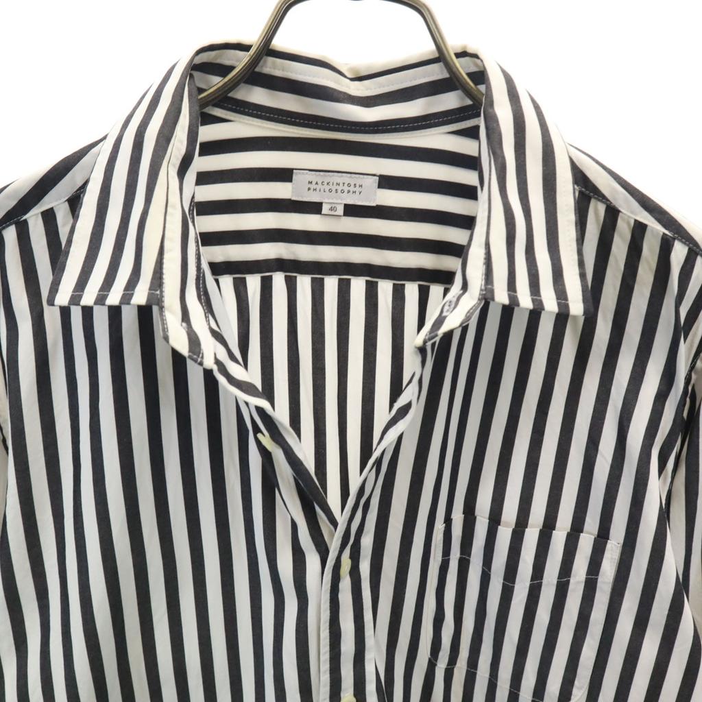 MACKINTOSH PHILOSOPHY Striped Pattern Long sleeve shirt 40 Gray Men's Used