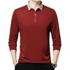 Men's Autumn Long-sleeved Polo Shirt Men's Business Scissors Collar Fit Solid Color Lapel Bottoming