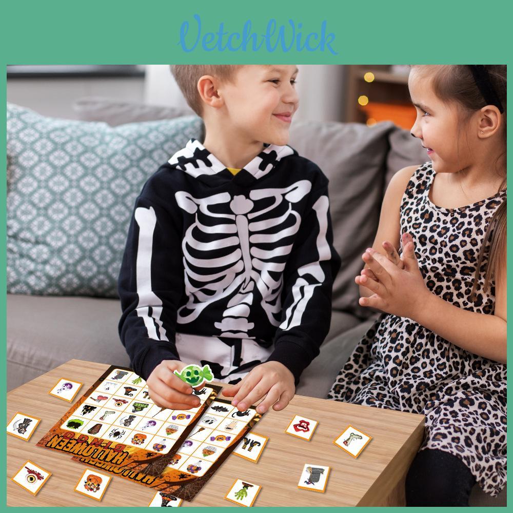 Halloween Party Bingo Card Game With Call Sheets And Decorations For Festive Events