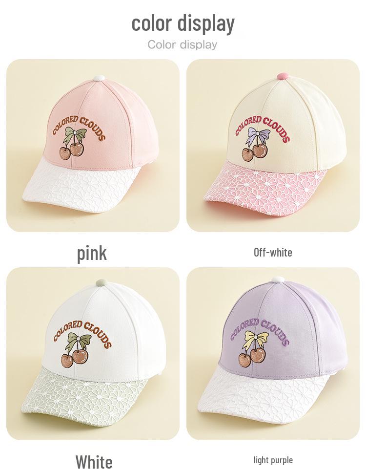 Stylish Cartoon Embroidered Duckbill Baseball Cap for Girls with Sun Protection.