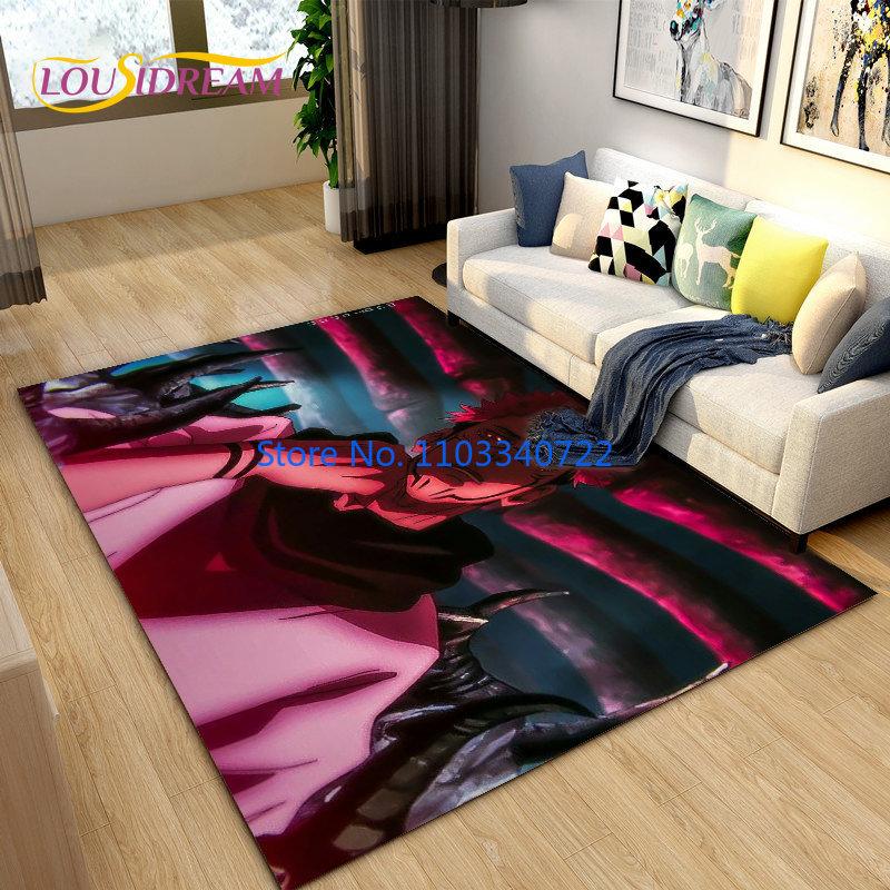 Jujutsu Kaisen Anime Cartoon Area Rug Carpets 120x160cm Decor for Living Room Children's Bedroom Sofa Bathroom Kids Floor Mat