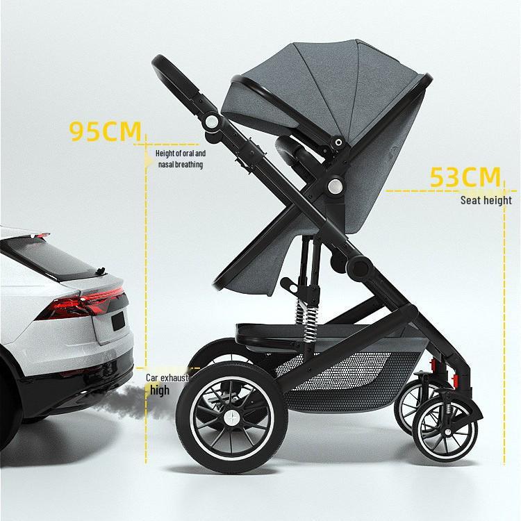 Lightweight Dual-Use Baby Stroller: High Landscape, Convertible, Foldable, & Two-Way.