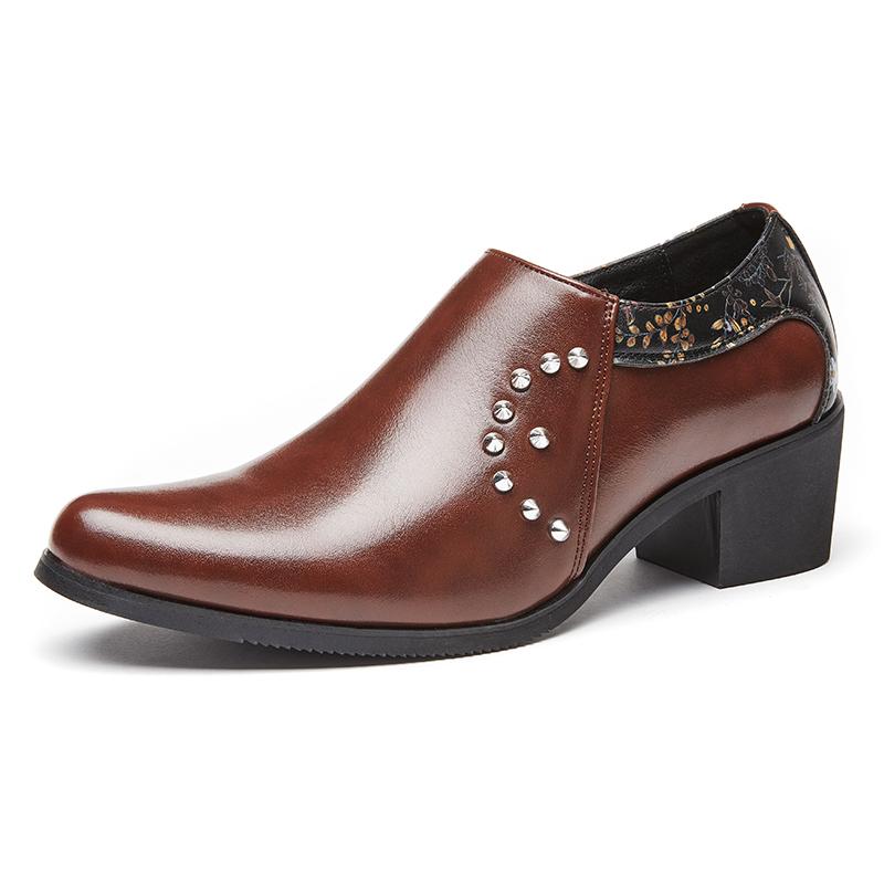 Fashion Hot Selling Men's Banquet Dress Shoes Groom's Wedding Shoes Europe America High-end Elegant Brown Men's Business Leather Shoes