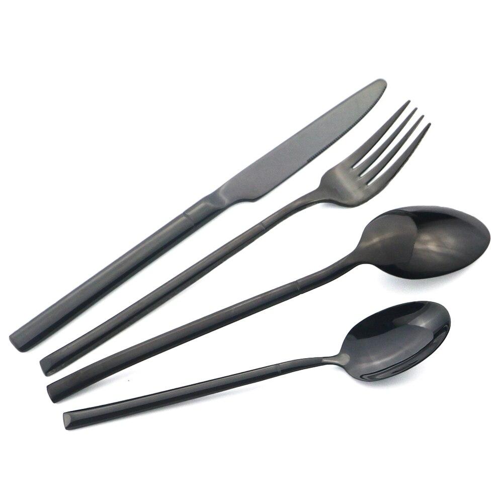 6Pcs Gold Cutlery Set Stainless Steel Dinnerware Set Knife Dessert Fork Coffee Spoon Tableware Family Kitchen Flatware Silverware