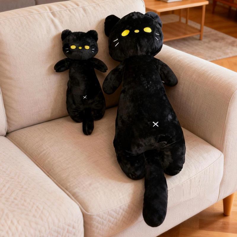 Cartoon-Katzen-Plüsch-Kuschelkissen - Niedliches Haustierkissen für Mädchen zum Ankuscheln und Schlafen