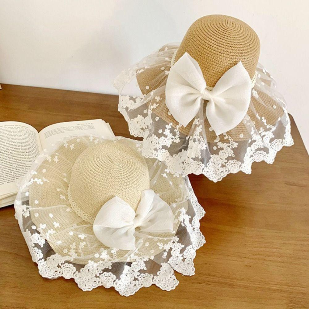 UV Protection Butterfly Knot Straw Hat Straw Sun Protection Hat New Sunshade Hat  Outdoor