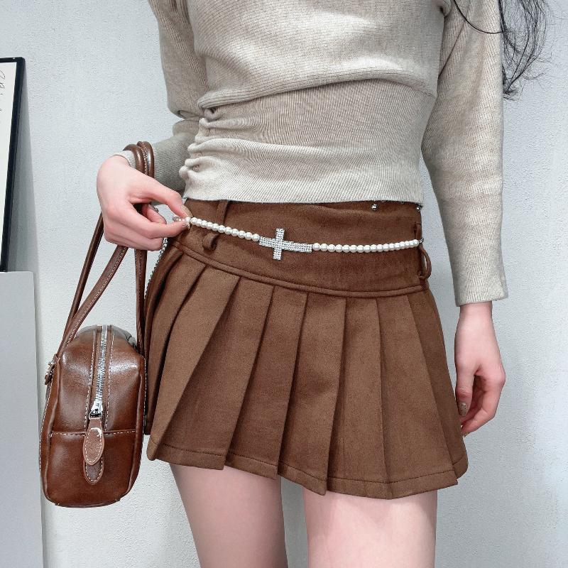 Butterfly Tassel Waist Chain Y2K Trendy Cross Imitates Pearls Waist Chain Jeans Skirts Accessories Vintage Belt