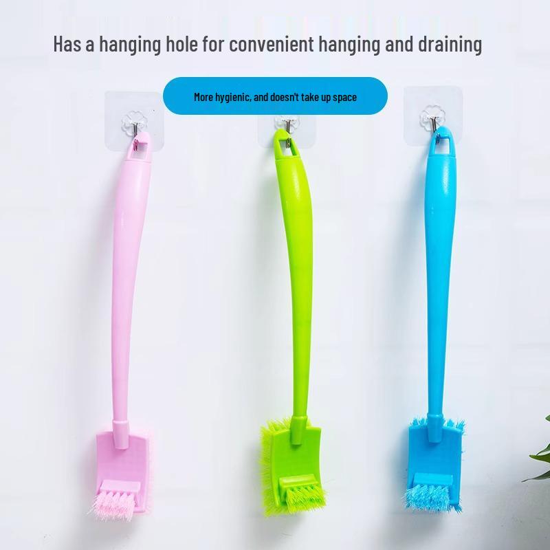 Wall-Mounted Long-Handled Bathroom Brush for Dead Corners