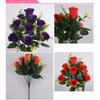 12 Hands Rose Bridal Bouquet Realistic Bridesmaid Flower Arrangement Wedding Decoration Ornament Reusable Dustproof Faux Floral Centerpiece Easy Care