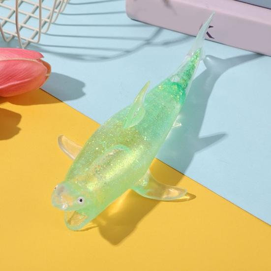 Glitzer-Hai-Quetschspielzeug Langsamer Rückprall Stressabbau Klares Meerestier Sensorisches Spielzeug