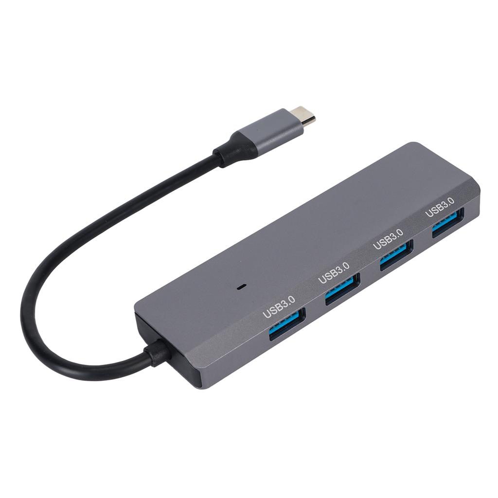USB C Hub 4 USB3.0 Port Aluminum Alloy Lightweight 5Gbps Fast Heat Dissipation USB Splitter for PC