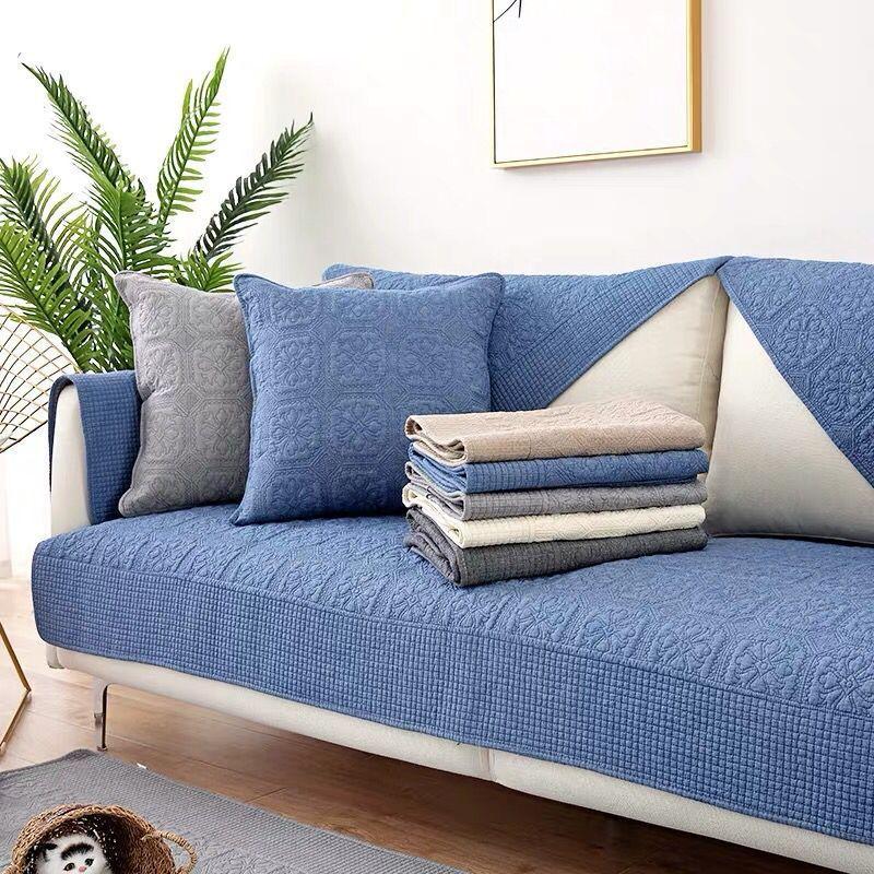 Pernă de canapea din bumbac spălat Bumbac pur Țesătură Four Seasons Pernă simplă din bumbac pur Husă de canapea Spătar anti-alunecare