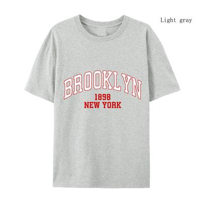 Women's Cotton T-shirt Brooklyn 1898 Letter Print T-shirt Women Fashion New York T-shirt Female Women T-shirt Brooklyn Clothes