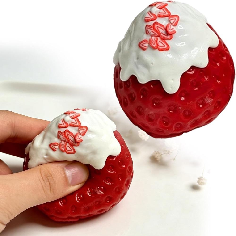 

Slow Resilience Squeeze Toys Soft Stress Relief Sensory Ball Stawberry Toy for Anxiety Relief красный