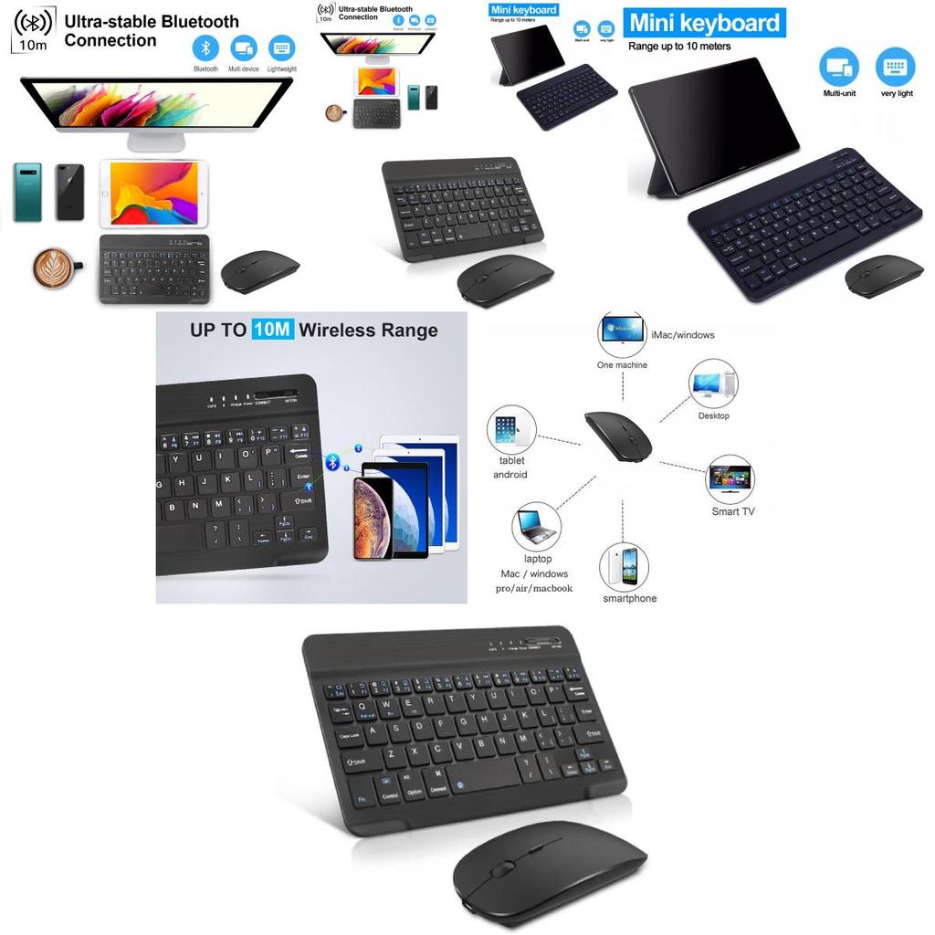 Wireless Bluetooth Keyboard And Mouse Set With Multilingual Support For Arabic Spanish French And Russian Devices
