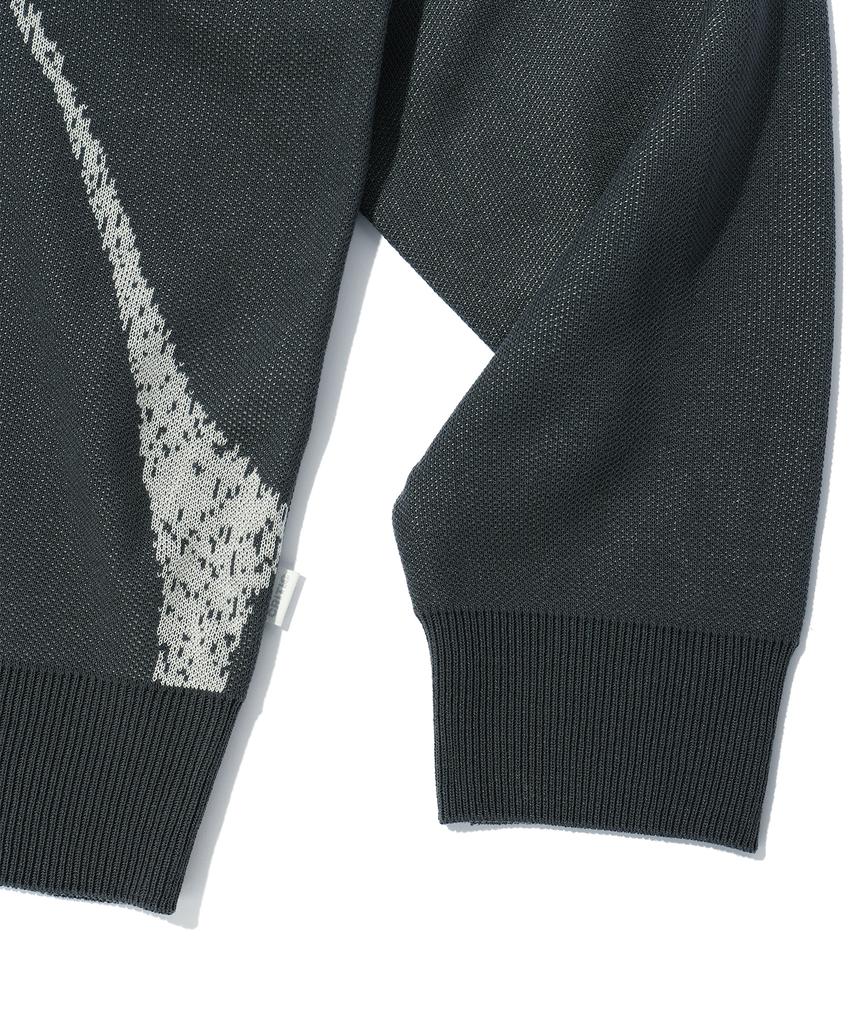CRITIC Wormhole Logo Jacquard Knit Charcoal