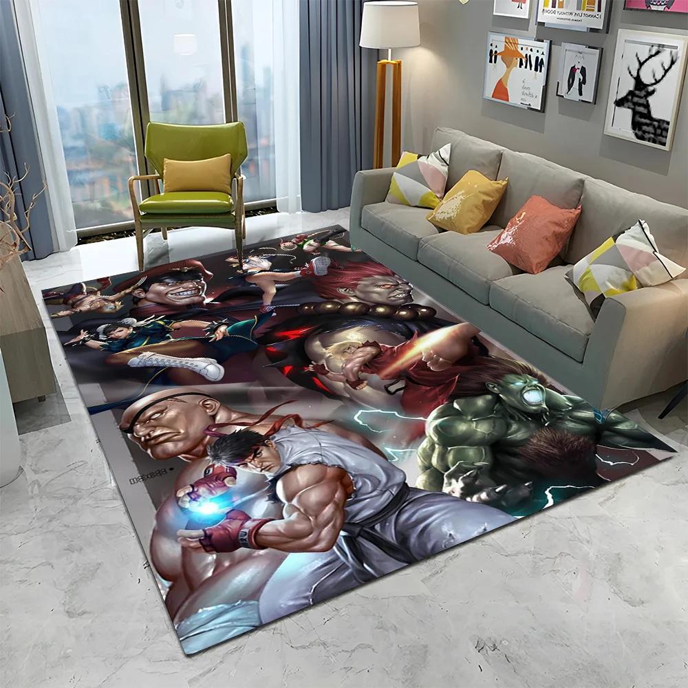 Street Fighter Retro Game SF Gamer Carpet Rug for Home Living Room Bedroom Sofa Doormat Decor,kids Area Rug Non-slip Floor Mat