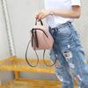 Contrasting color shell type small backpack summer and autumn new women's double pull fringed backpack bag