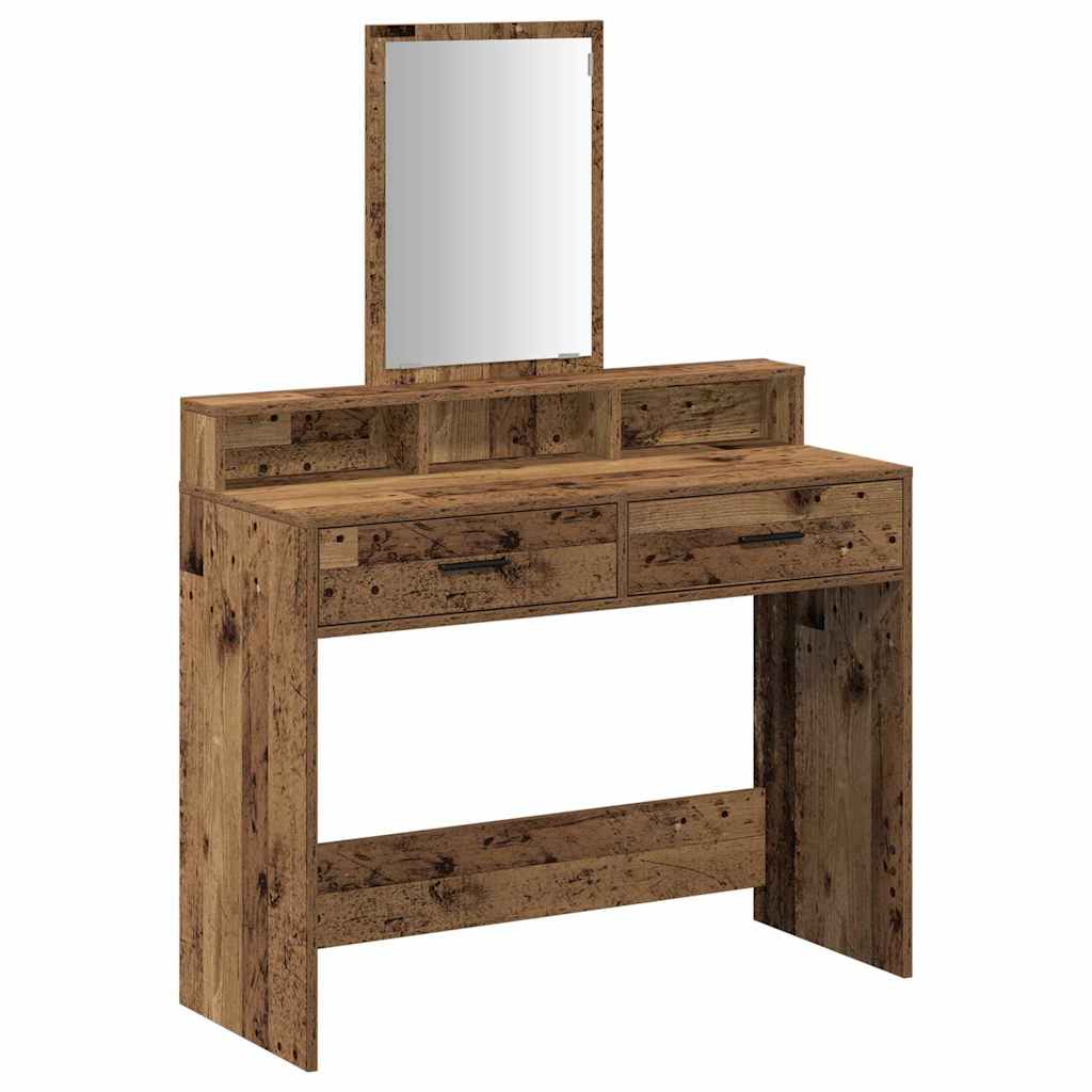 Vintage style Makeup Table with Shelf 100 x 41 x 140 cm Wood Based Material