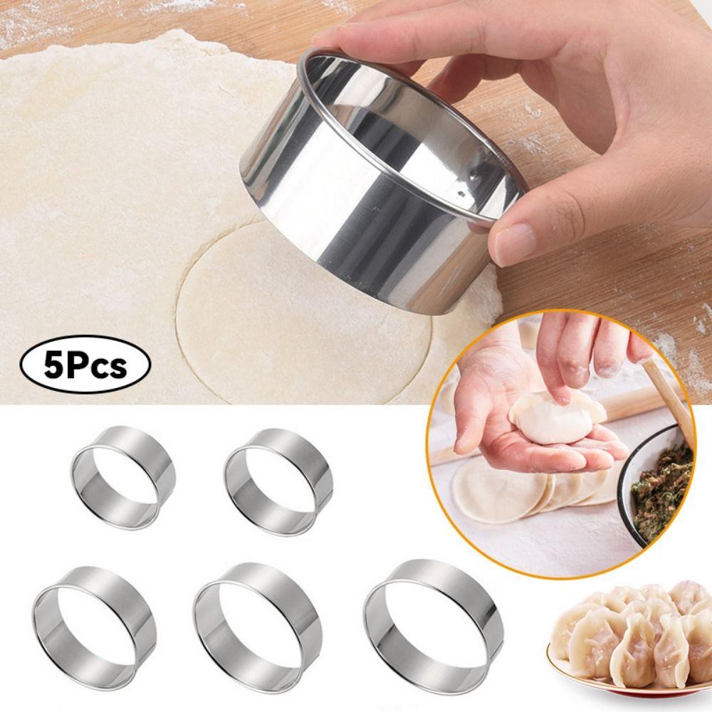 5Pcs Graduated Sizes Biscuit Mold Set Round Pastry Baking Circle Ring Dumpling Skin Cutters  Baking
