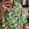 Men's Hawaiian Floral Short-Sleeve Shirt - Trendy, Lightweight, High-End Hong Kong Style Design