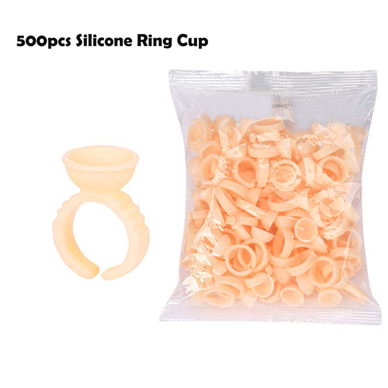 111pc Disposable Permanent Makeup Pigment Ring Cup Silicone Tattoo Ink Ring Holder Ring for Microblading Eyebrow Lip Pigment