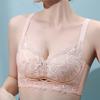French Style Bra Women's Lace Bra Gathered Without Steel Rings Adjustable Breathable Bra Summer