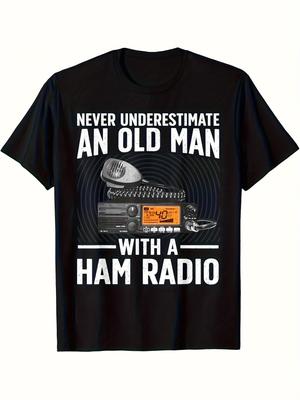 Mens Retro Wireless Electric Car Pattern Tshirt Never Underestimating What a Man with a Wireless Electric Car Said