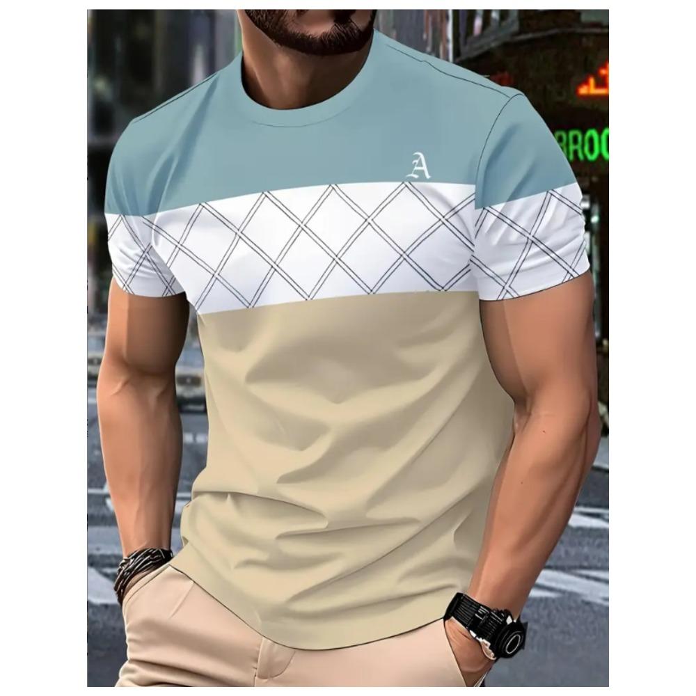 Мужская мода большого размера уличный сине-белый полосатый принт сеткой XS