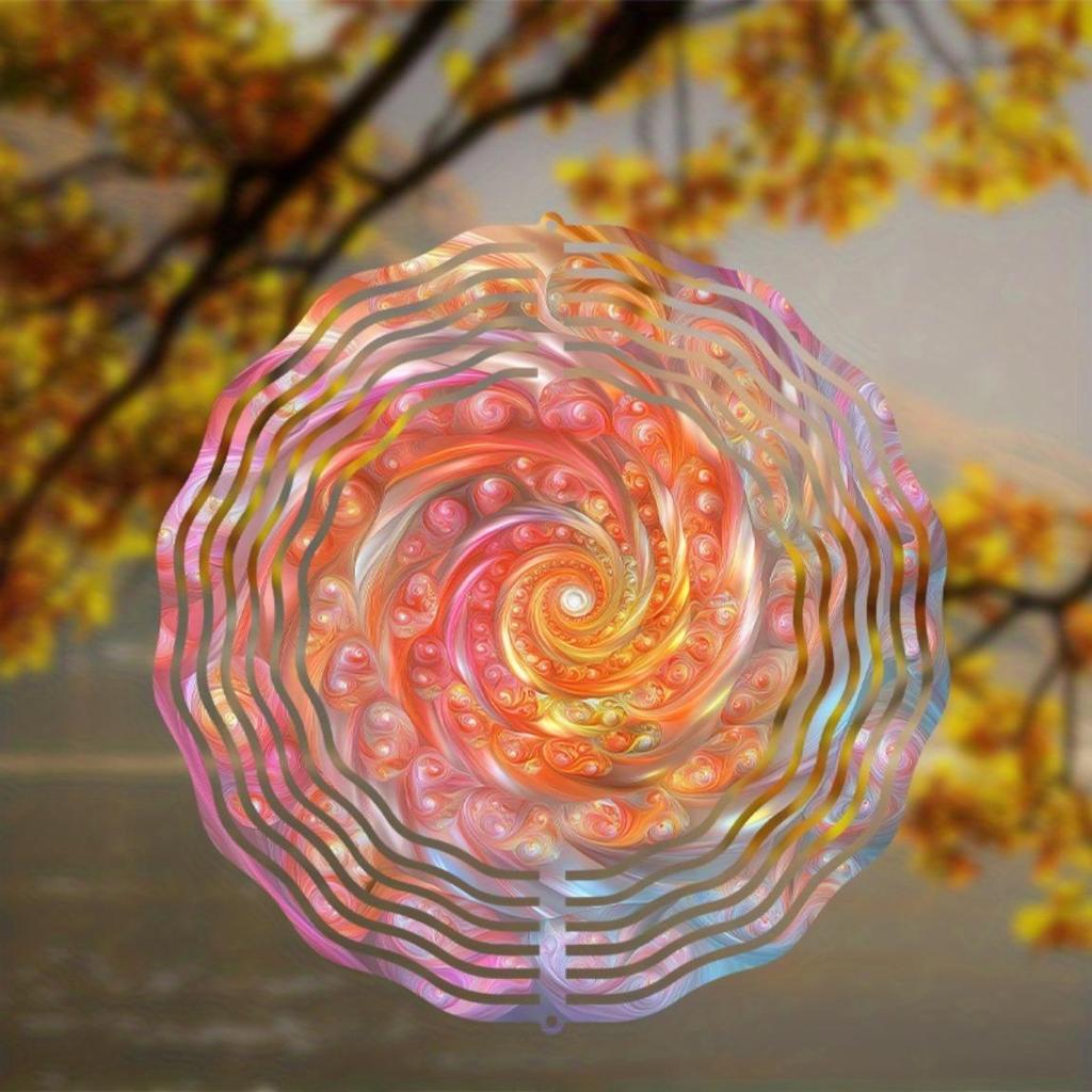 10 Inch Floral Wind Spinner with 360 Rotating Hook Elegant Hanging Decor for Balcony Garden Spring Summer Gift for Friends Family