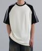 UNDEROFF Oversized Raglan Track Line Short Sleeve T-Shirt Black