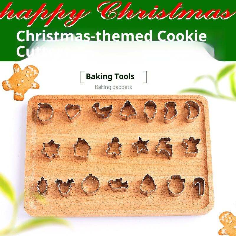 DIY 20 Stück/Set Mini Edelstahl Keksausstecher Keksform Weihnachts Hirschkopf Schneemann Formen Werkzeuge Fondant Lebkuchenmann