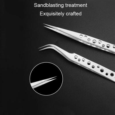 Industrial Tweezers Electronics Anti-static Precision Stainless Curved Straight Tip DlY Tools Sets Forceps Phone Repair JMNZ04