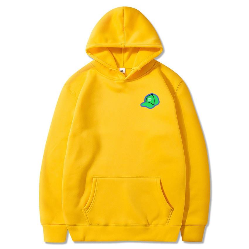 2025 Autumn/Winter New Green Baseball Hat Printed Hoodie Classic College Style Hoodie Daily Fashion Warm Hoodie