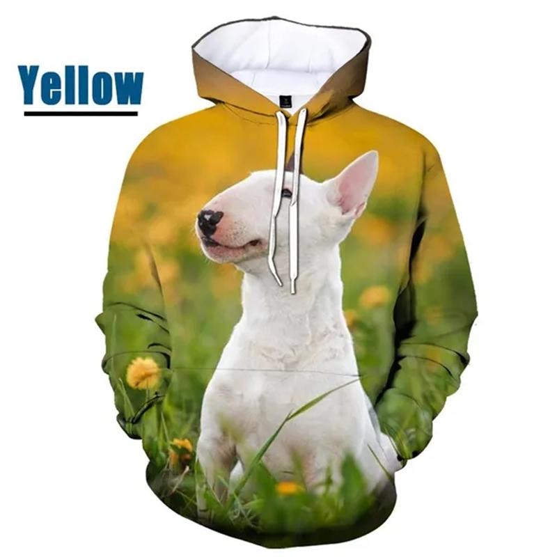New Fashion Bull Terrier 3D Printed Men And Women Hoodies Clothing Casual Dog Bull Terrier Long Sleeve Streetwear Tops Hooded