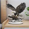 Acrylic Eagle Ornament Creative Easy Installation Attractive Party Supply Ideal Gift with Base for Display Shelf Holiday Corner