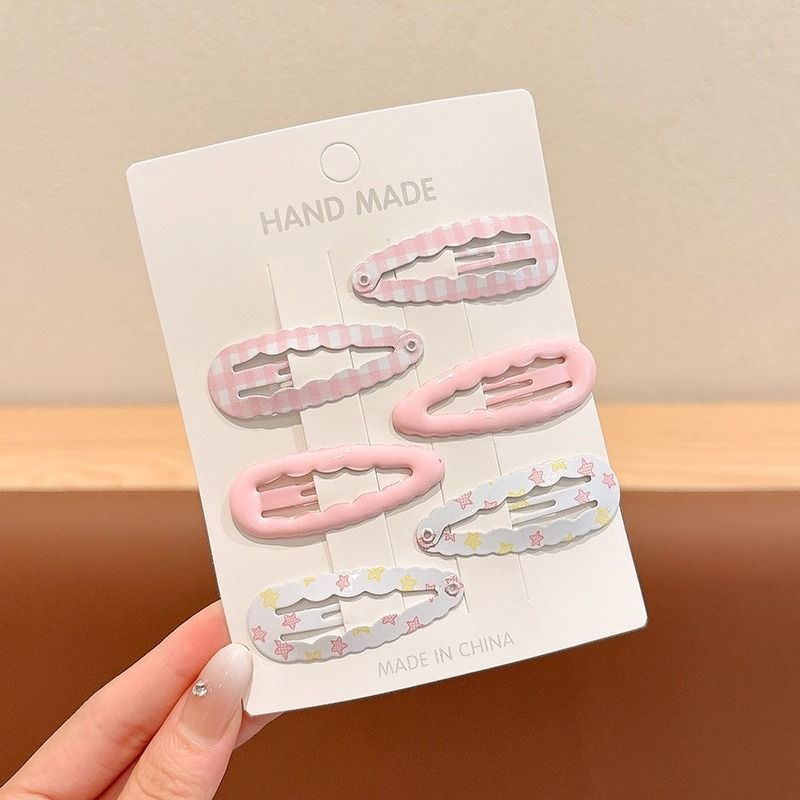 6 Piece Set Sweet Hair Clips Girls 2026 Hot Korean Floral BB Hairpin Side Clip for Children Bangs and Broken Hair BB Clip