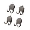 Practical Suction Cup Hooks Wall Hangers with Duals Hooks Kitchen Bathroom Accessories Organizers Towel Holder HX6C