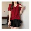 Summer New Temperament V-neck Short-sleeved T-shirt Women's Slim Casual and Versatile Top