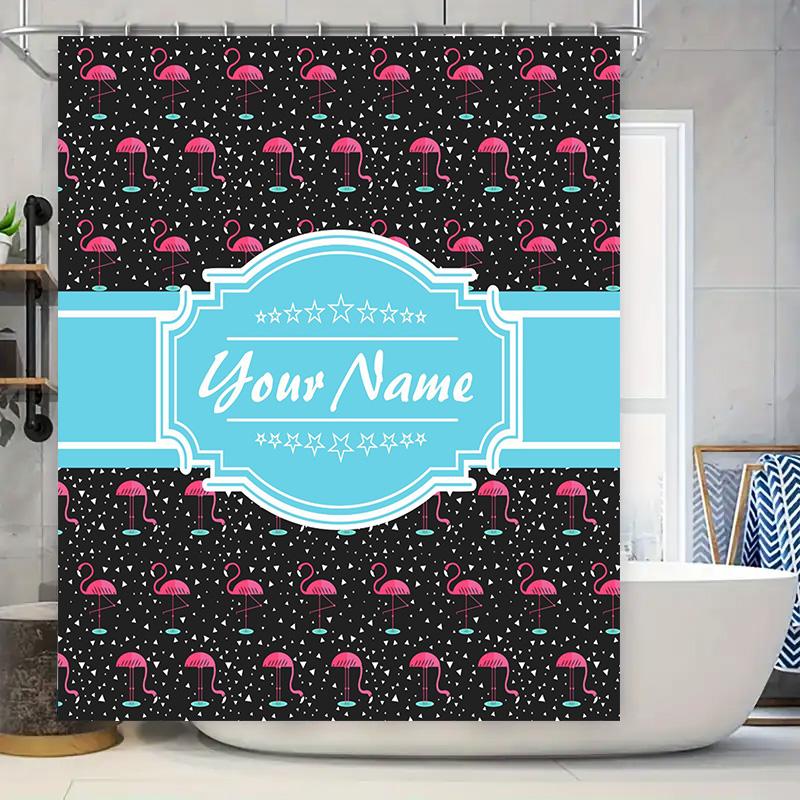 

Retro Umbrella Charm: Name Shower Curtain For A Fun And Vintage-Inspired Bathroom Dcor W60H190(CM)-1 Pcs