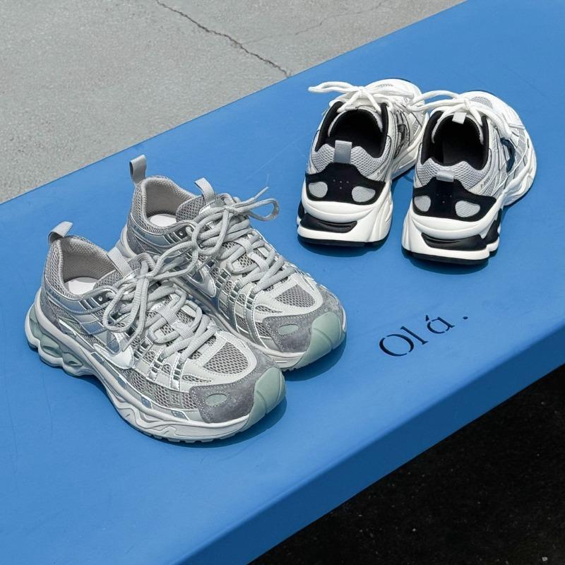 Leather Platform Dad Shoes Women's Autumn New Versatile Height-increasing Casual Sports Shoes Breathable Running Shoes