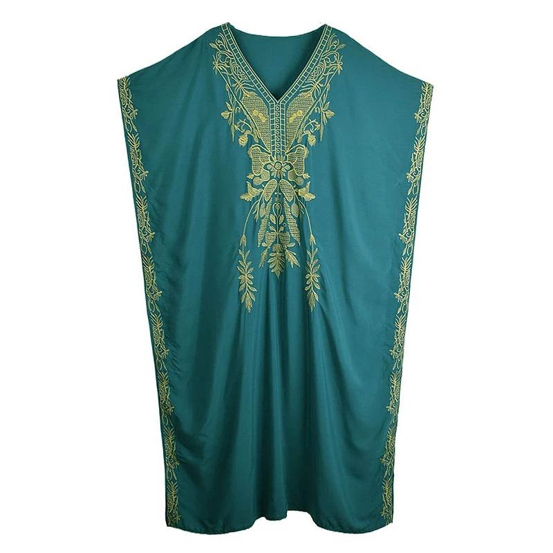 

XITAO Embroidery Batwing Sleeve Dress GJ1147 One Size