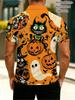 Printed Design - Non-Textured 2D Printing Men'S Polo Shirt, Lightweight Polyester Fabric, Comfortable And Breathable, Halloween-Themed Pattern with