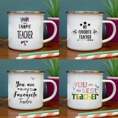 Du bist mein Lieblingslehrer Emailletasse Bestes Originelles und Lustiges Geschenk für Lehrer Weiße Tasse mit Henkel Kaffee Tee Emailletasse Wasser trinken
