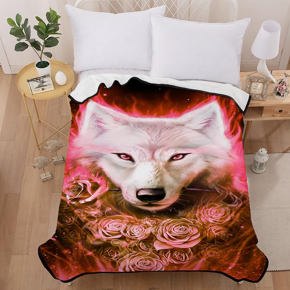 Sada polštářů 3D3D Rose Wolf Sada polštářů Sada postelí Home Life Dark Breeze
